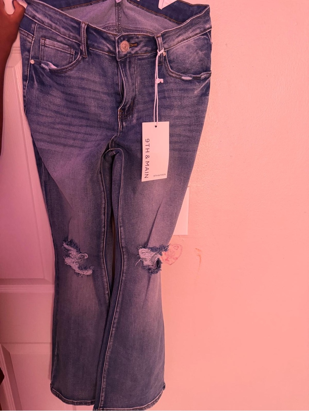 Women's Distressed Blue Jeans